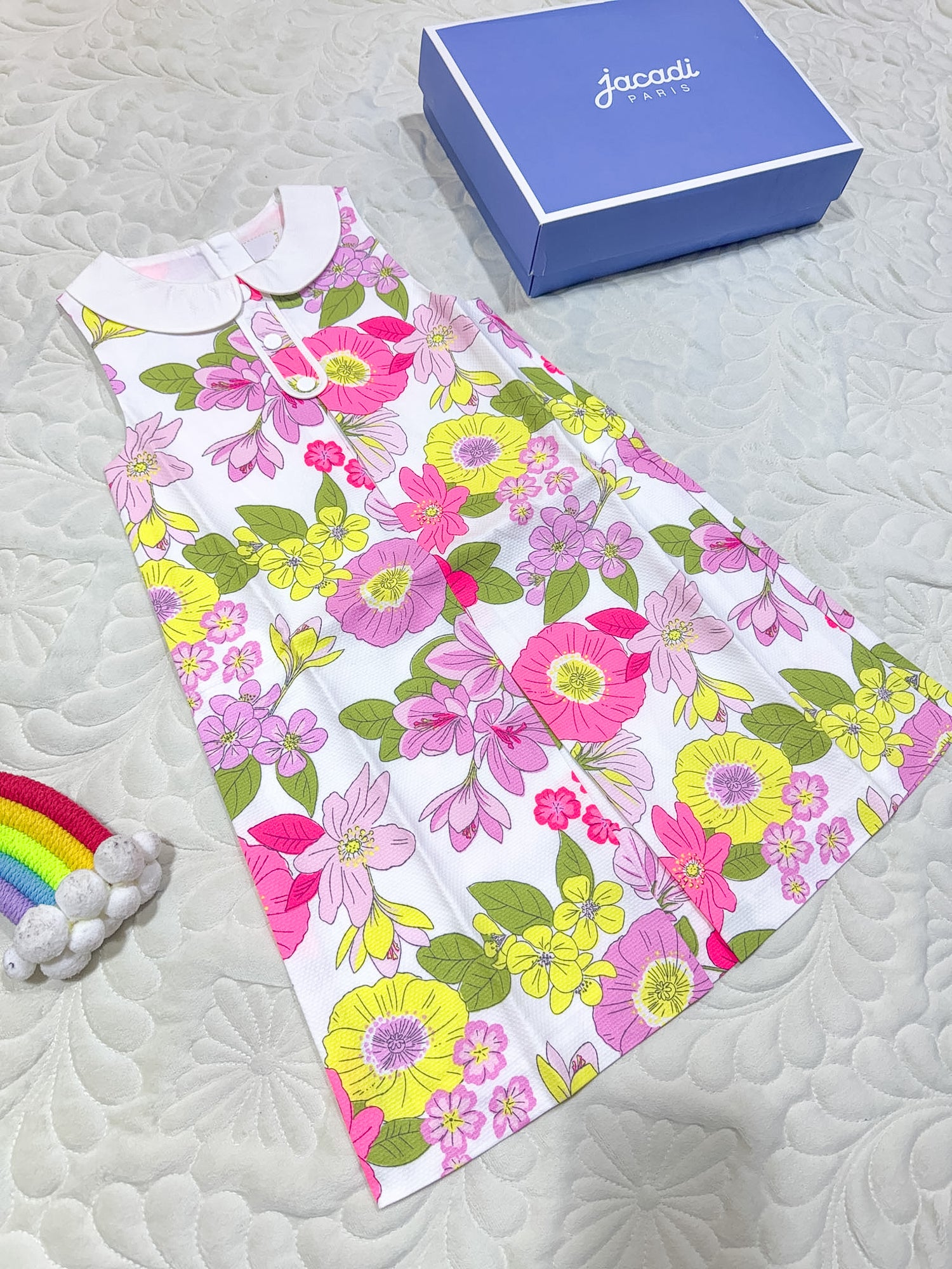 Jacadi Floral Peter Pan Collar Dress