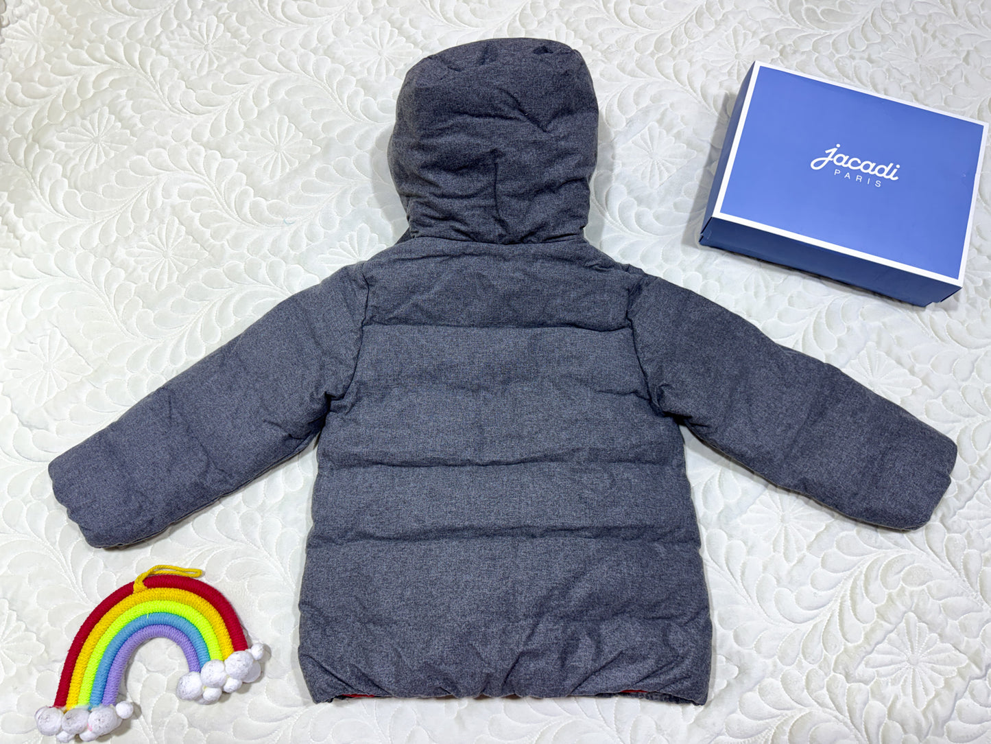 Jacadi Grey Flannel Puffer Jacket