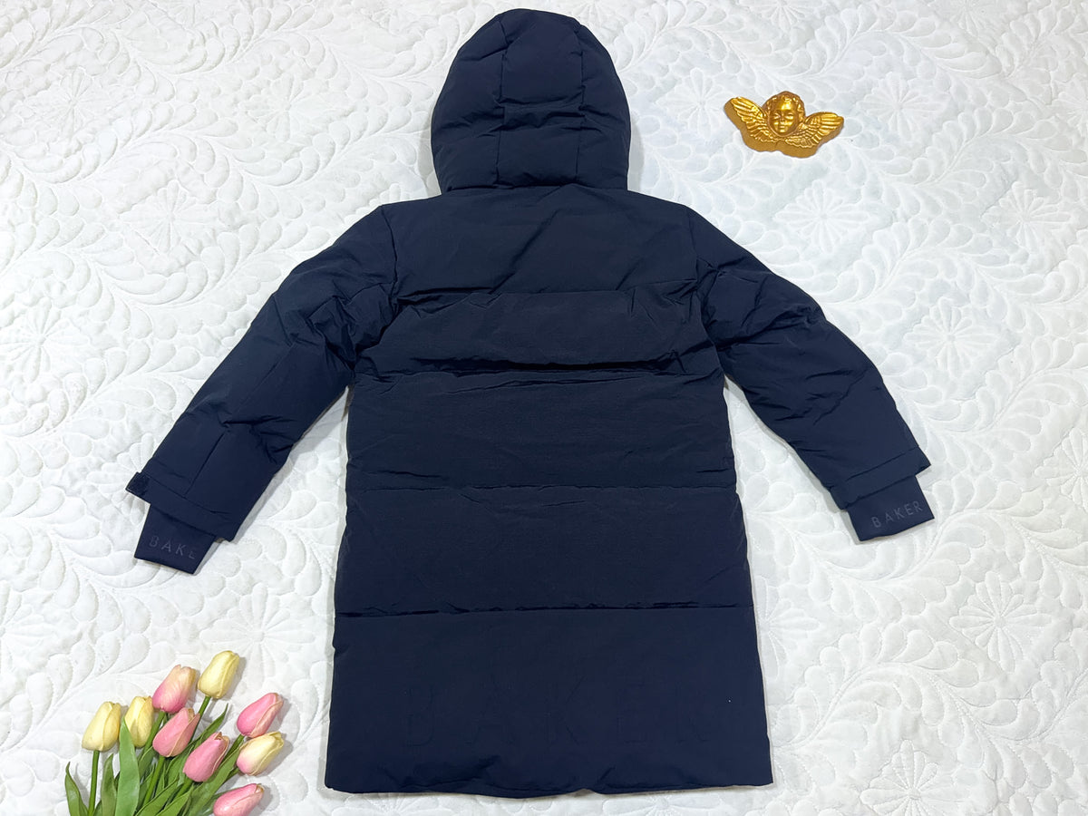 Baker by Ted Baker jongens zwarte lange winterjas met donsvoering