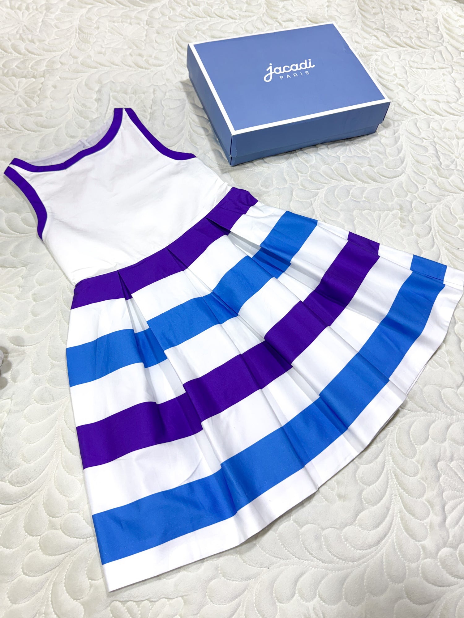 Jacadi Purple & Blue Striped Dress
