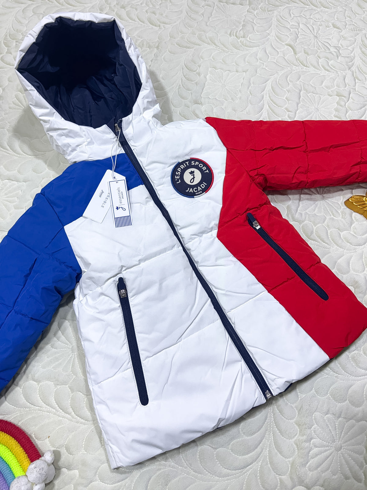 Doudoune de sport réversible marine et tricolore Jacadi