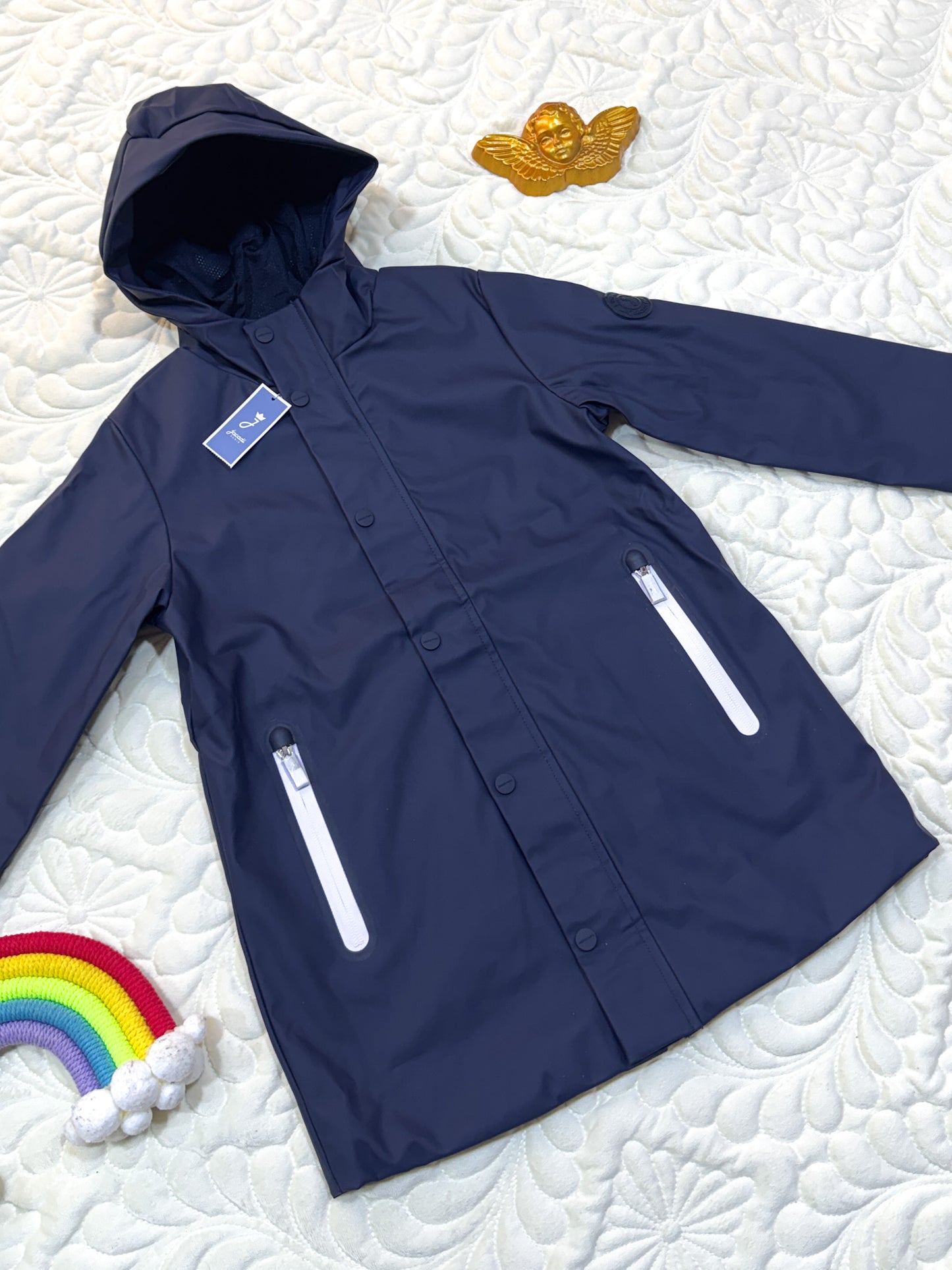 Jacadi Imperméable à Capuche Bleu Marine