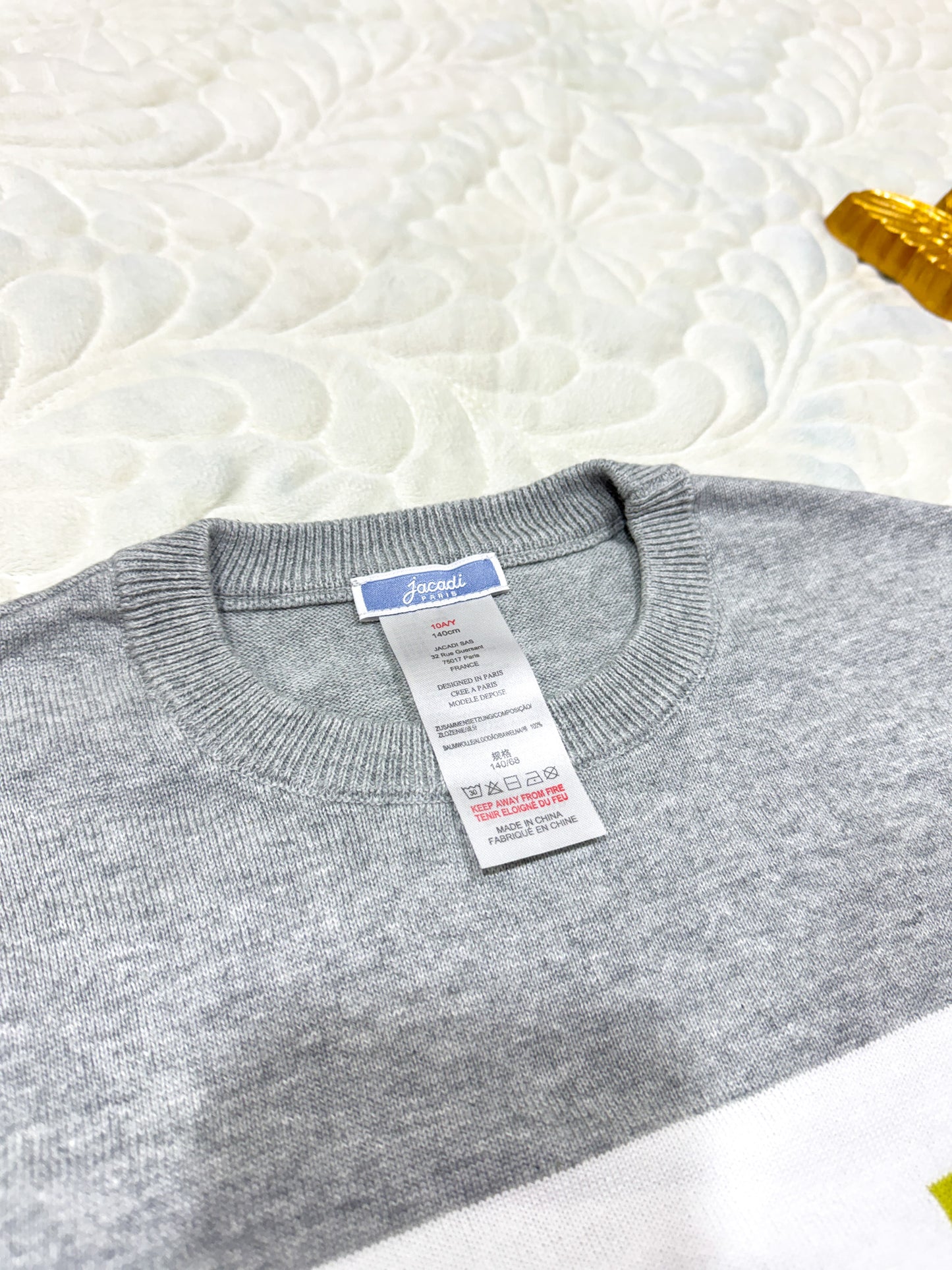 Jacadi Boys Grey Cotton-Wool Sweater