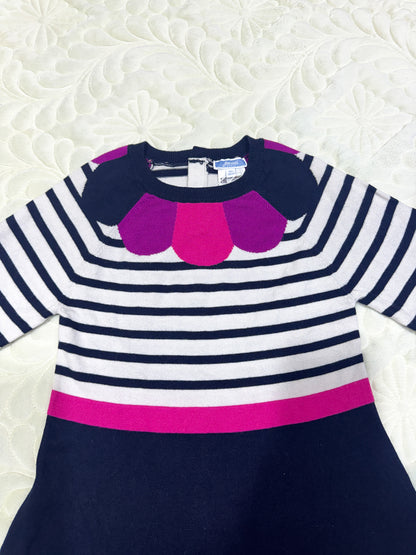 Robe en maille à col Claudine rayée marine Jacadi Fille