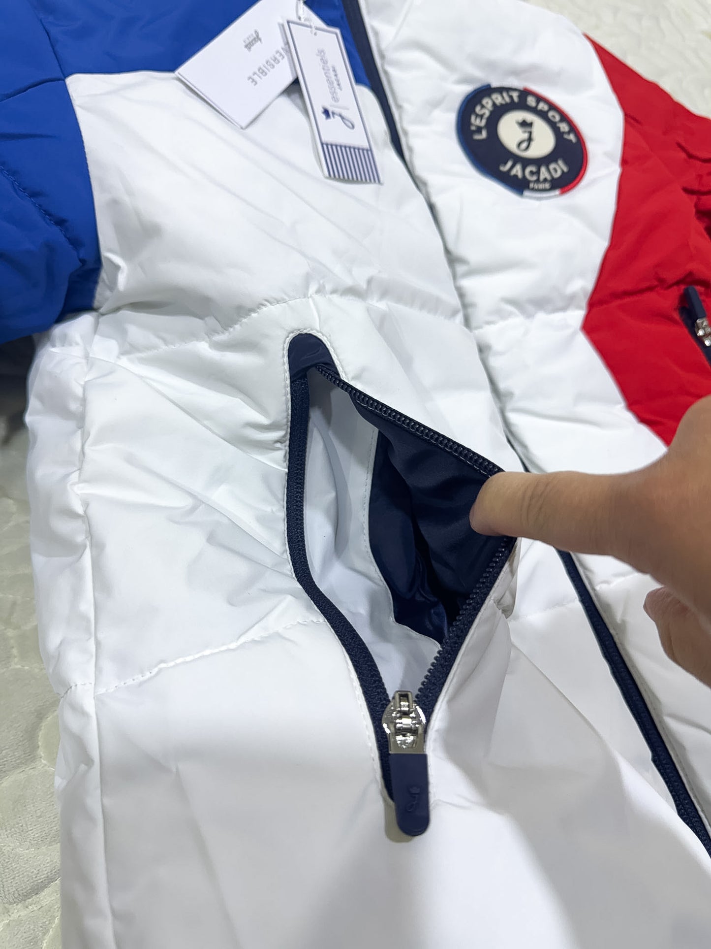 Doudoune de sport réversible marine et tricolore Jacadi