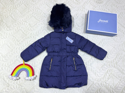 Doudoune Jacadi pour filles avec capuche en fausse fourrure