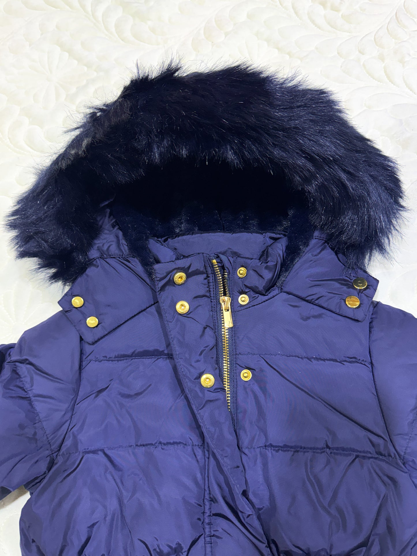 Doudoune Jacadi pour filles avec capuche en fausse fourrure