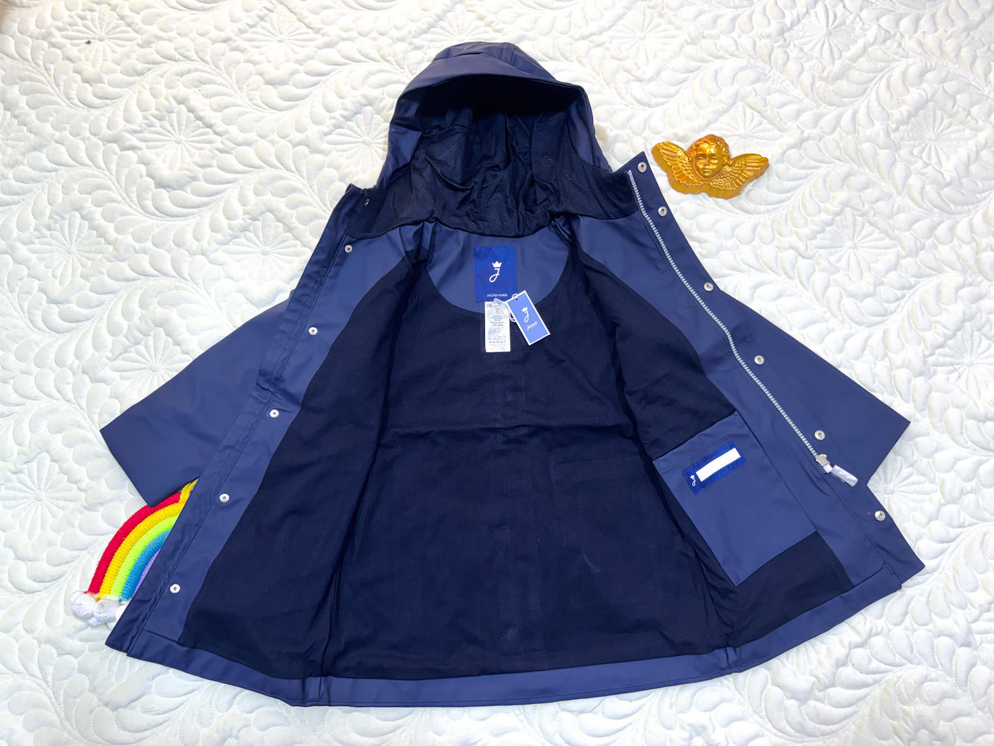 Jacadi Imperméable à Capuche Bleu Marine