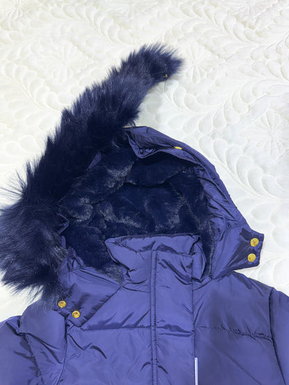 Doudoune Jacadi pour filles avec capuche en fausse fourrure
