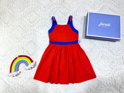Robe sans manches Jacadi pour filles, orange-rouge et bleue