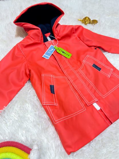 Jacadi Imperméable à capuche rouge-orangé