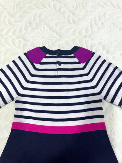 Robe en maille à col Claudine rayée marine Jacadi Fille