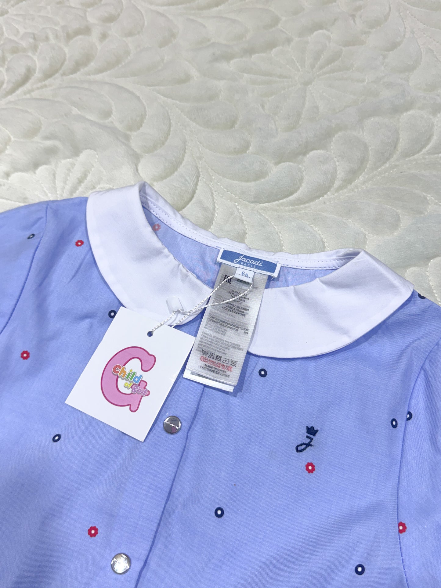 Jacadi Girls Polka Dot Apron Dress