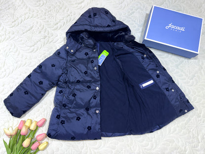 Jacadi Navy Floral Winter Puffer Jacket