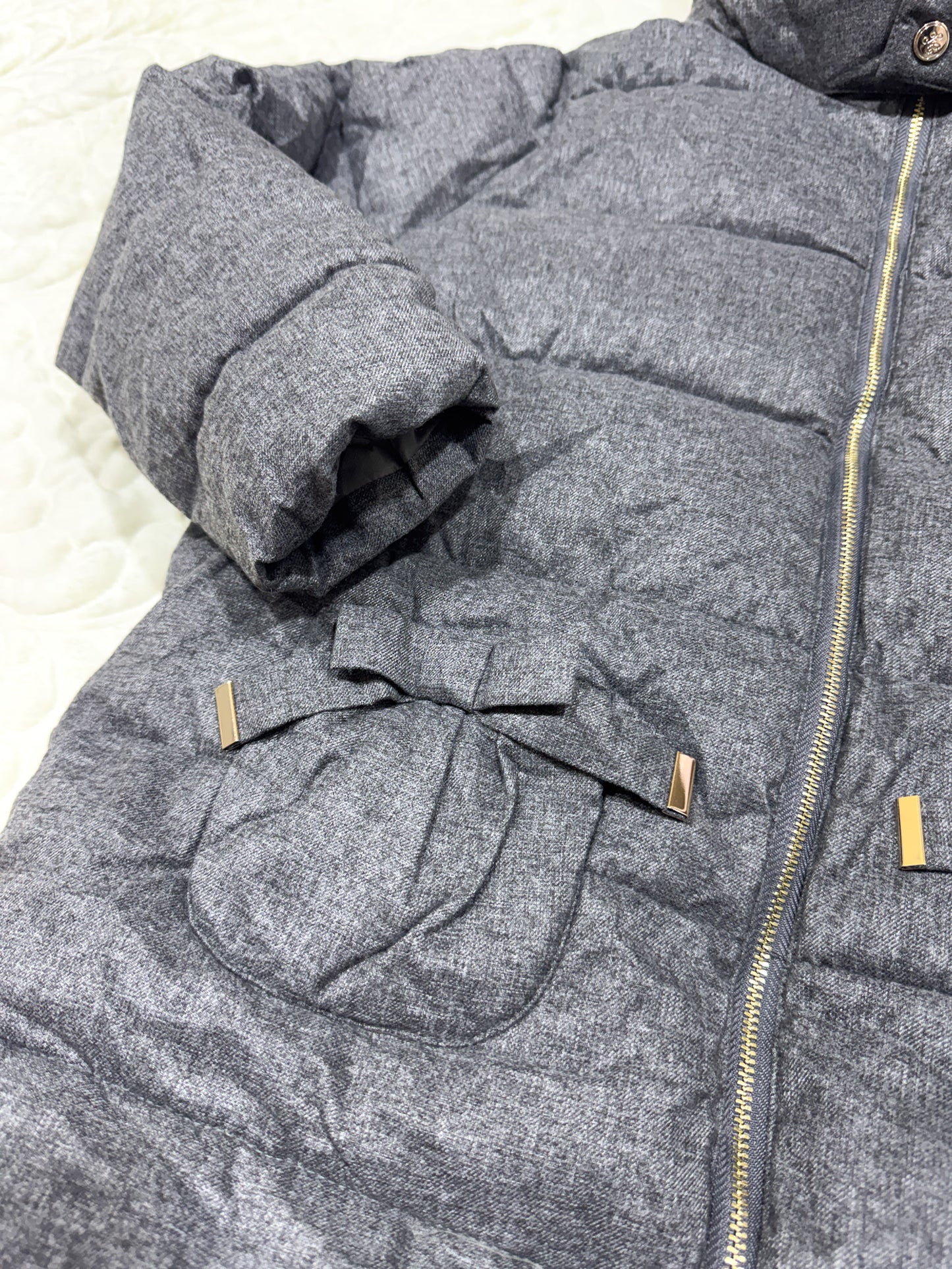 Tartine et Chocolat Grey Long Puffer Jacket