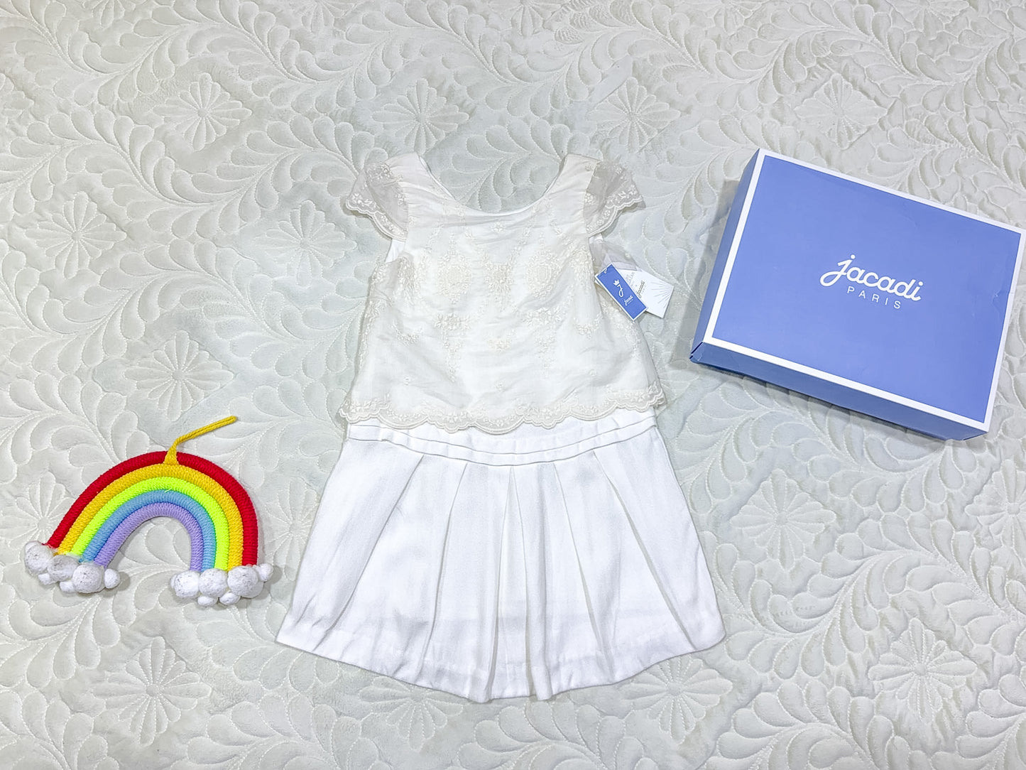 Jacadi x Laure de Sagazan Robe Cérémonie Dentelle Blanche