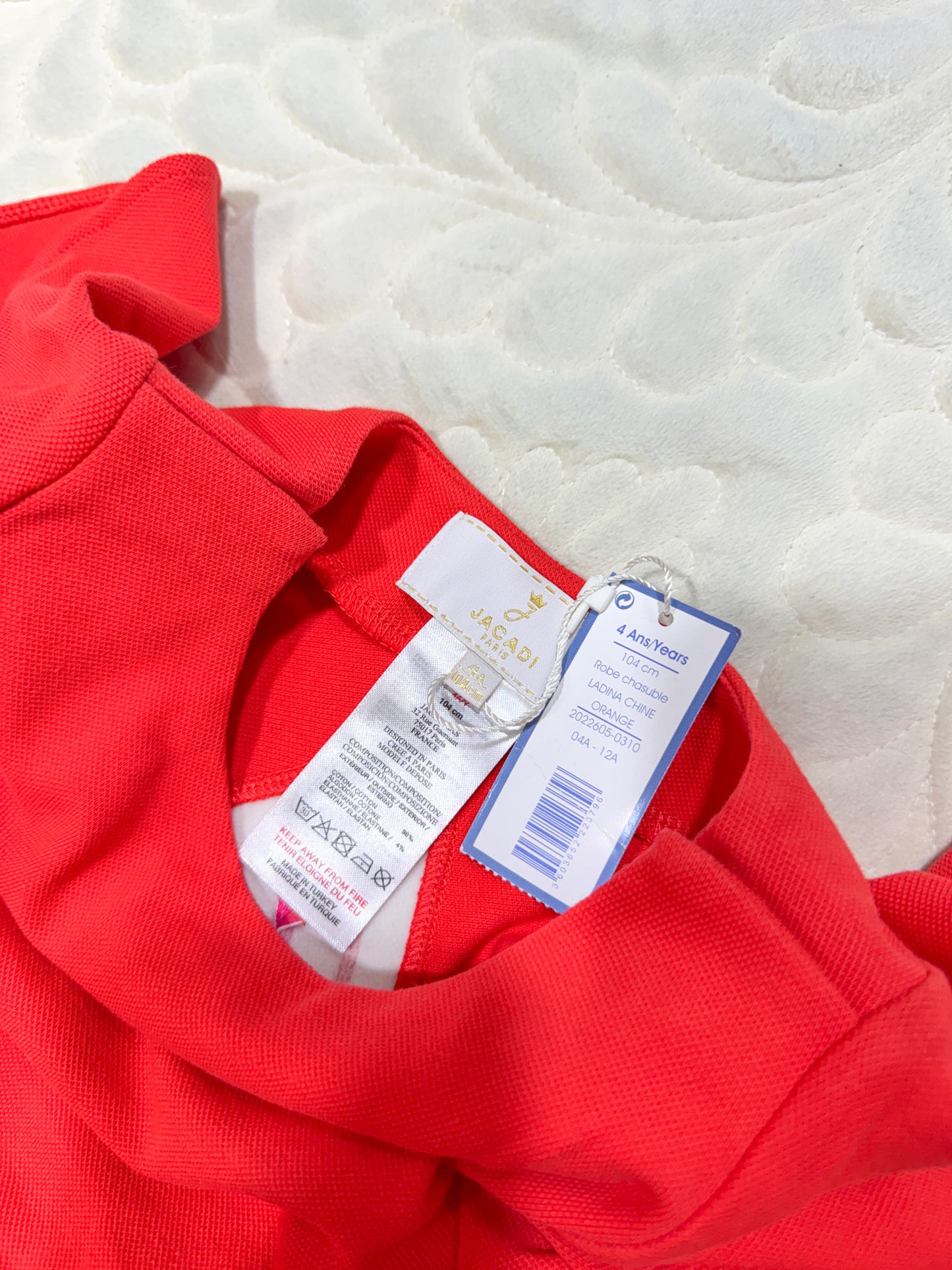Robe ajourée à volants orange Jacadi