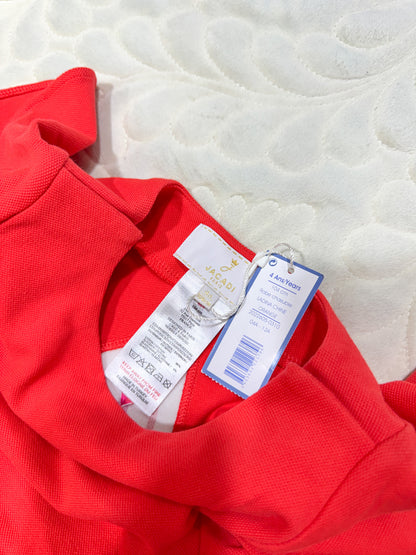 Robe ajourée à volants orange Jacadi