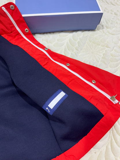 Parka coupe-vent à capuche orange-rouge Jacadi garçon