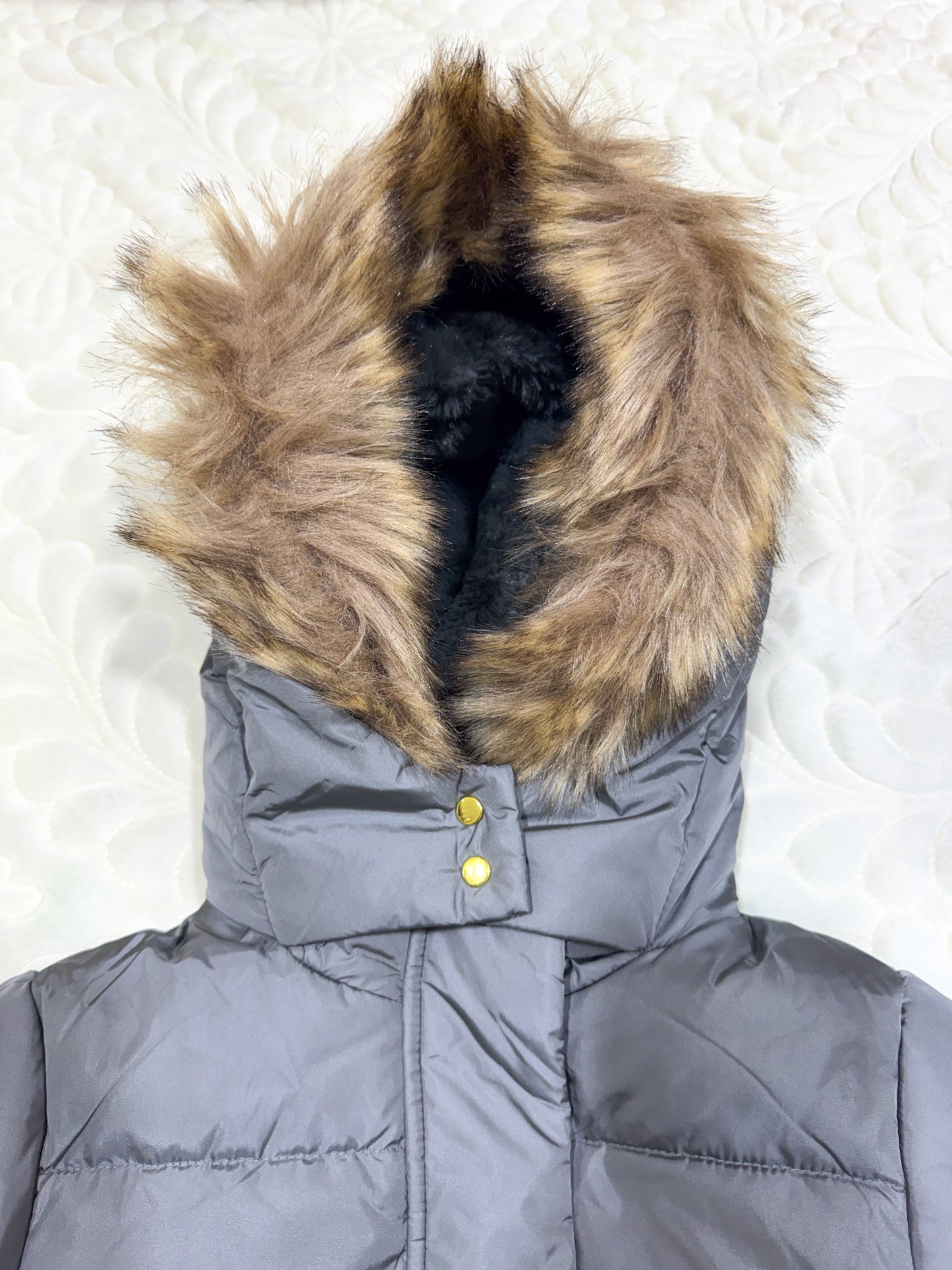 Doudoune Jacadi pour filles avec capuche en fausse fourrure