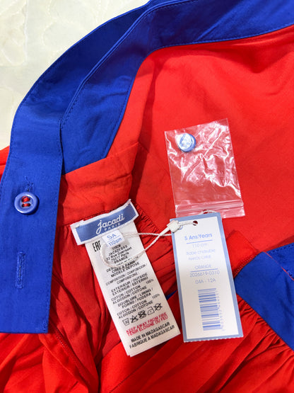 Robe sans manches Jacadi pour filles, orange-rouge et bleue