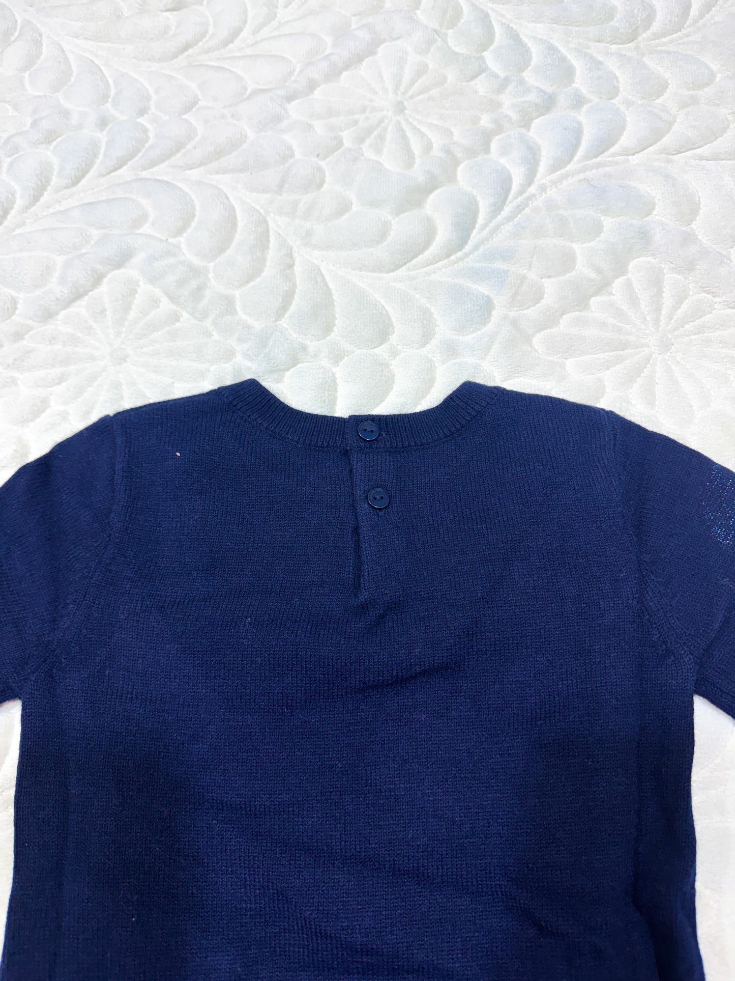 Jacadi Girls Navy Cashmere-Blend Knit Dress