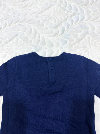Jacadi Girls Navy Cashmere-Blend Knit Dress