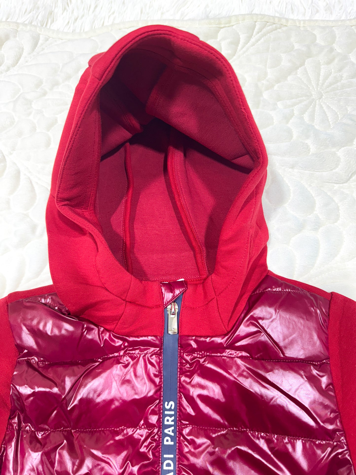 Doudoune hybride matelassée à capuche rouge Jacadi