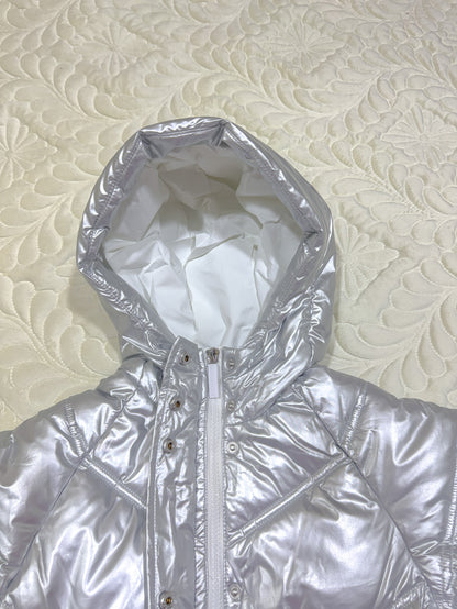 Jacadi Metallic Zilver Lange Dons Pufferjas