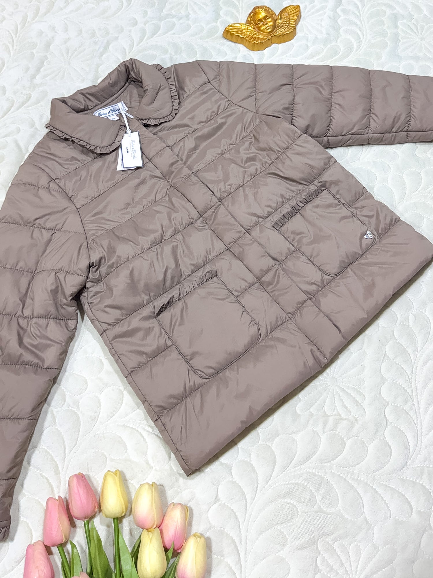 Tartine et Chocolat Beige Quilted Jacket