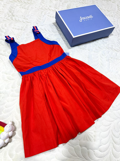 Robe sans manches Jacadi pour filles, orange-rouge et bleue