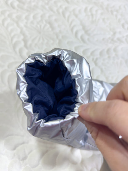 Doudoune réversible fille Jacadi argent métallisé et marine