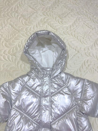 Jacadi Metallic Zilver Lange Dons Pufferjas