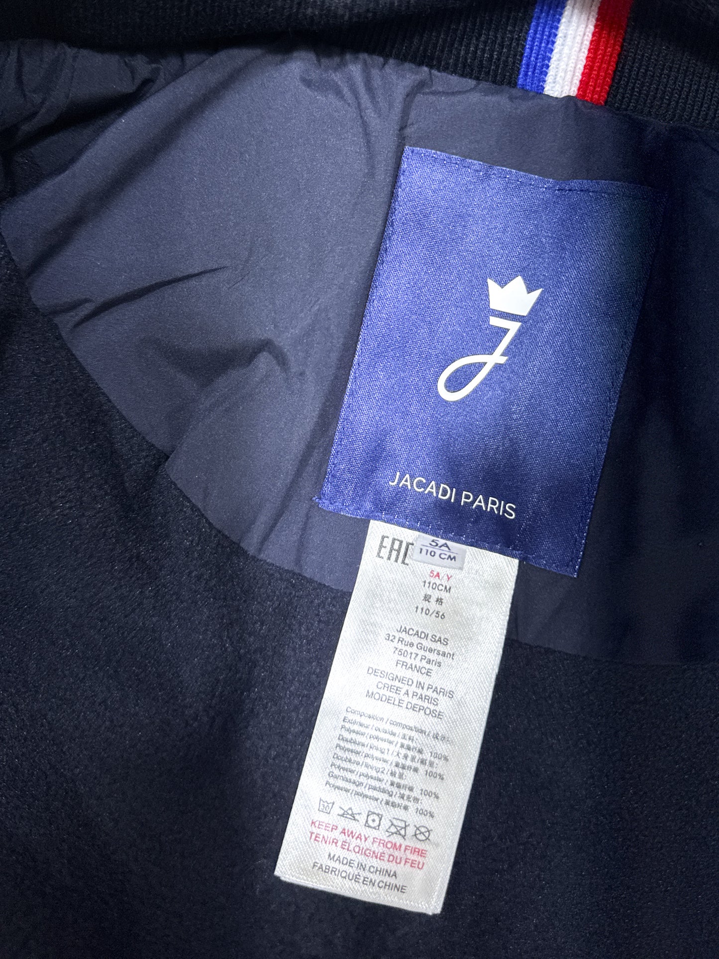 Doudoune tricolore bleu marine Jacadi