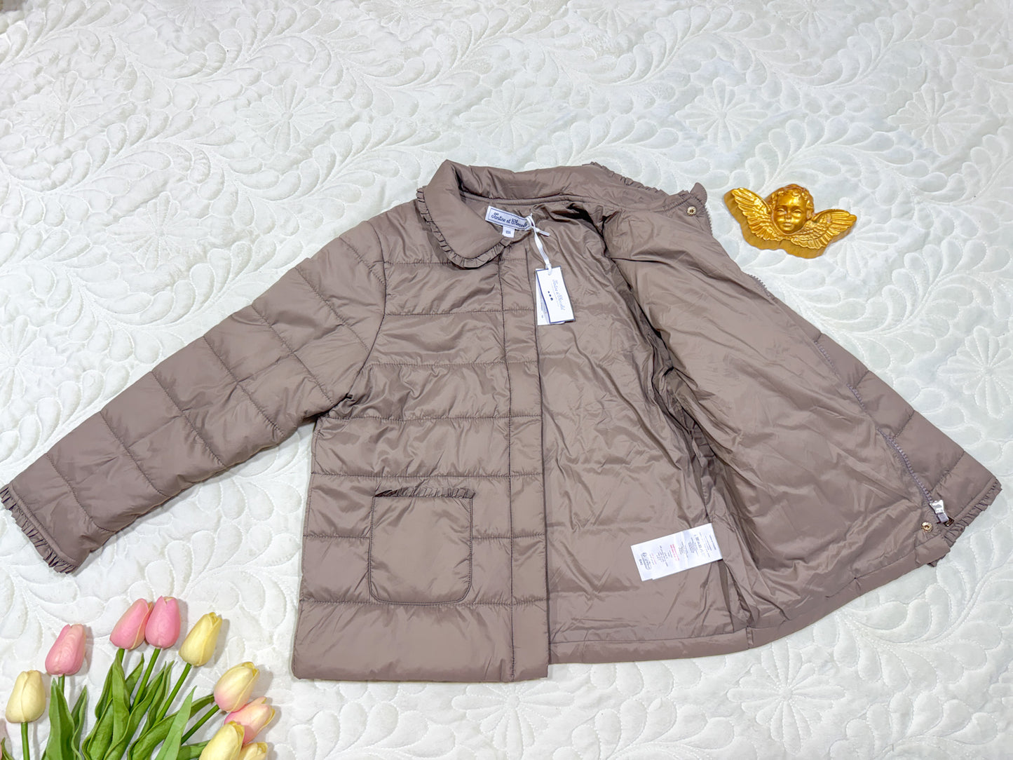 Tartine et Chocolat Beige Quilted Jacket