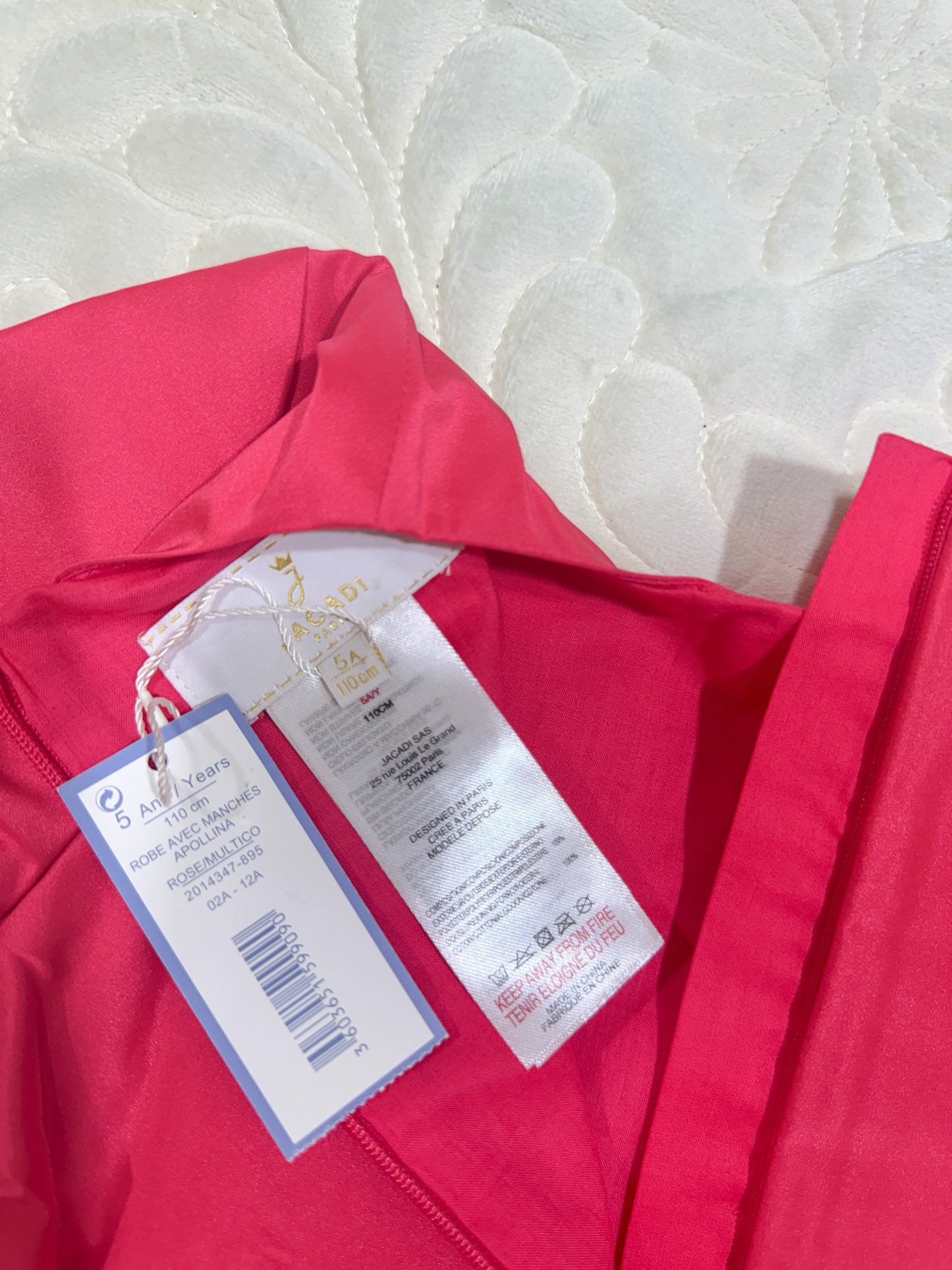 Jacadi Fuchsia & Pink Colorblock Pleated Dress