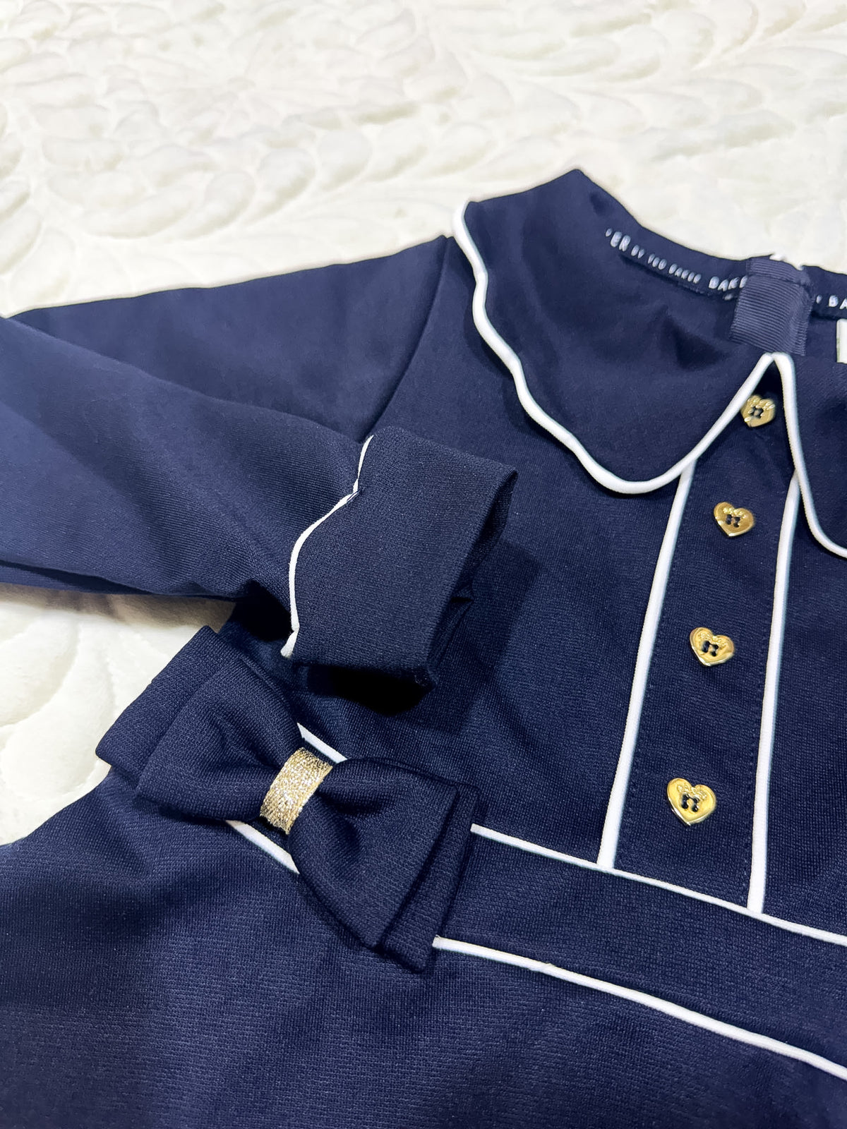 Baker by Ted Baker Navy Scallop Collar Dress