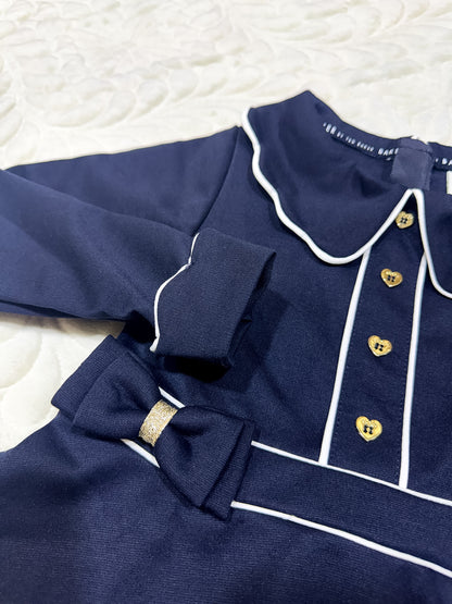 Baker by Ted Baker Navy Scallop Collar Dress