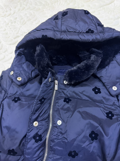 Jacadi Navy Floral Winter Puffer Jacket