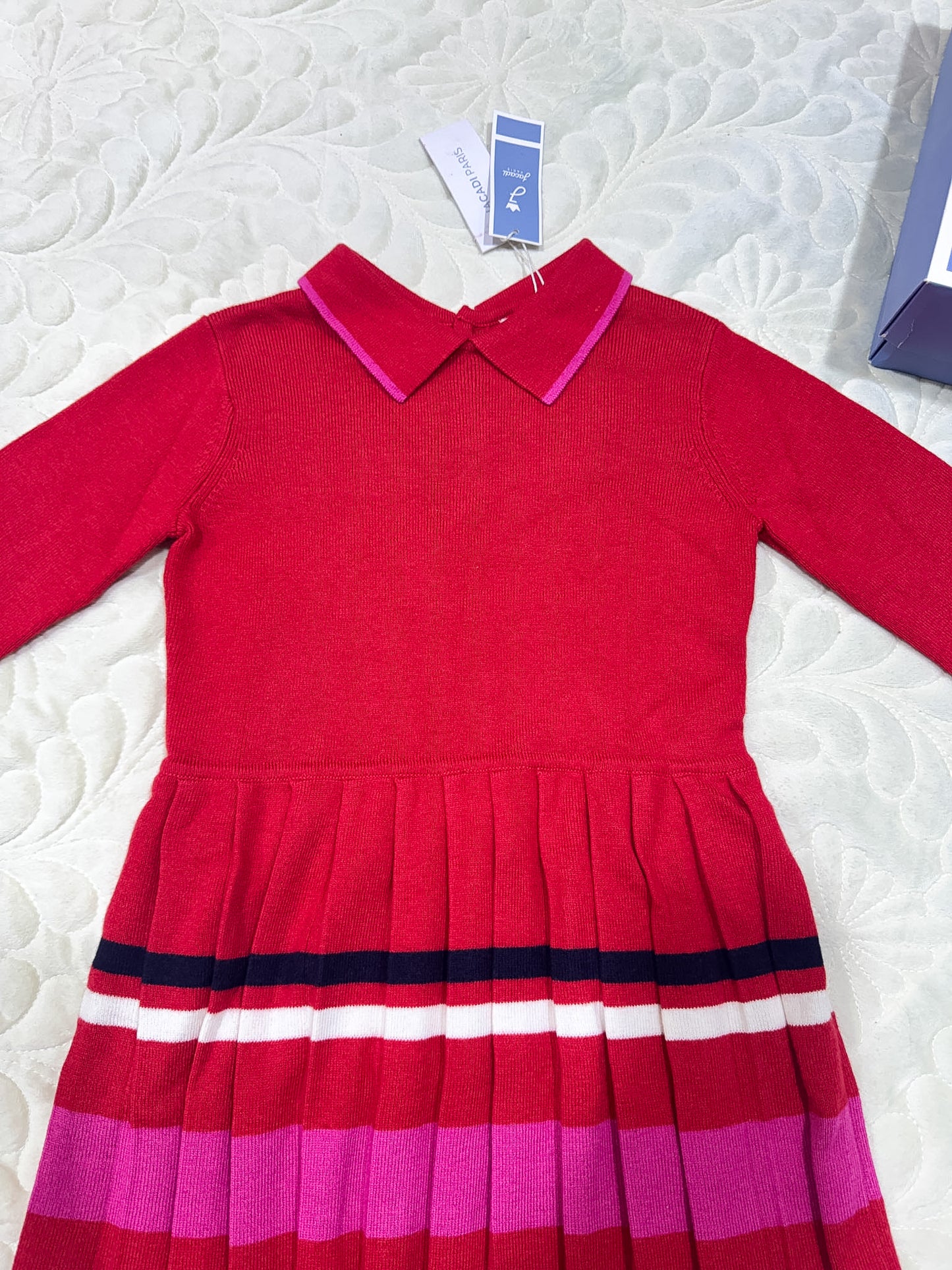 Robe plissée en maille rouge Jacadi