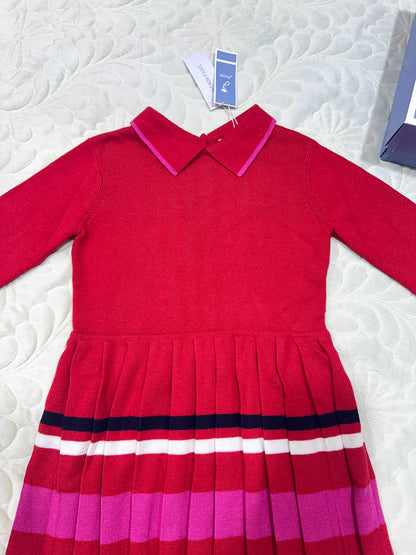 Robe plissée en maille rouge Jacadi