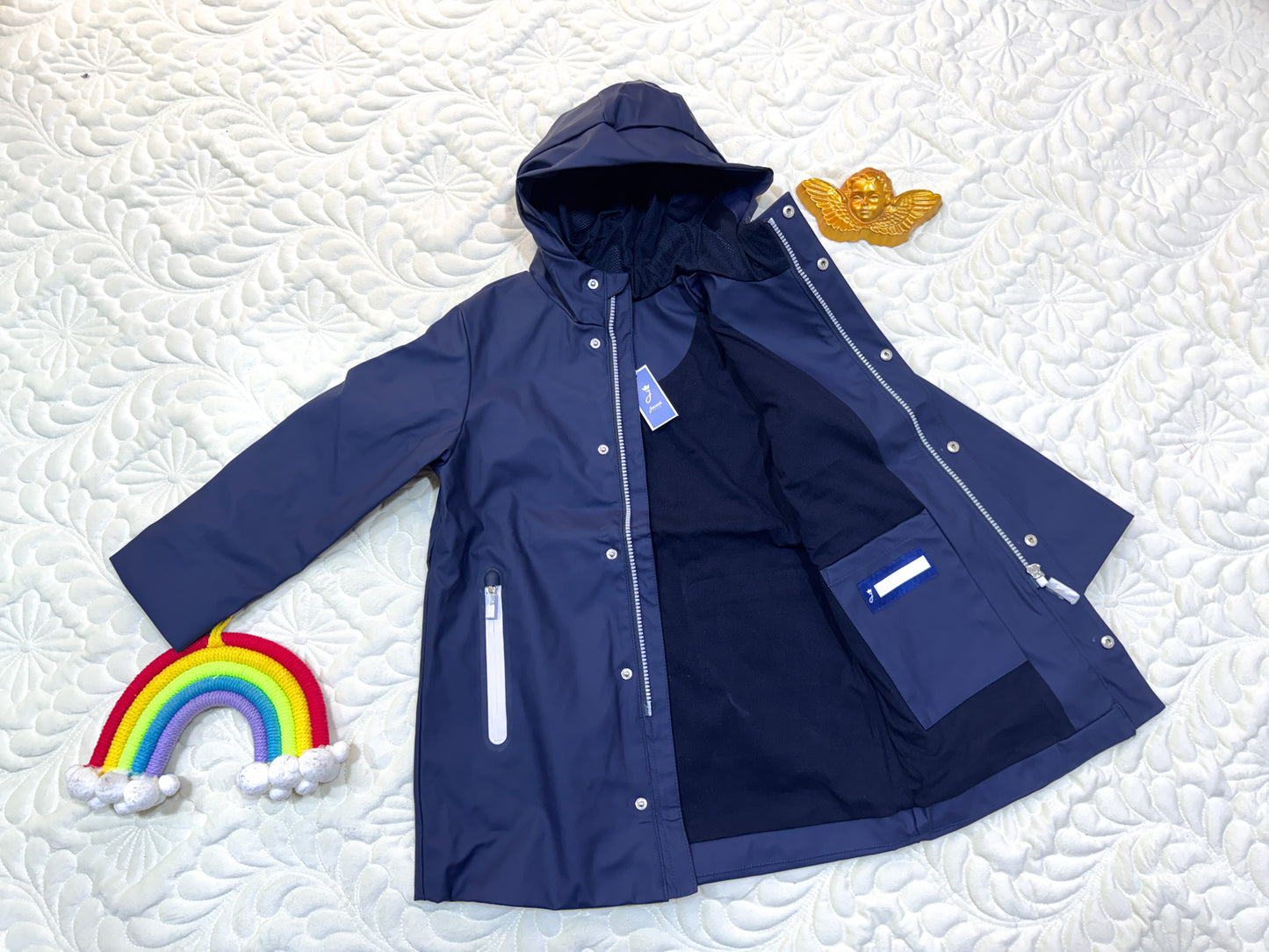 Jacadi Imperméable à Capuche Bleu Marine