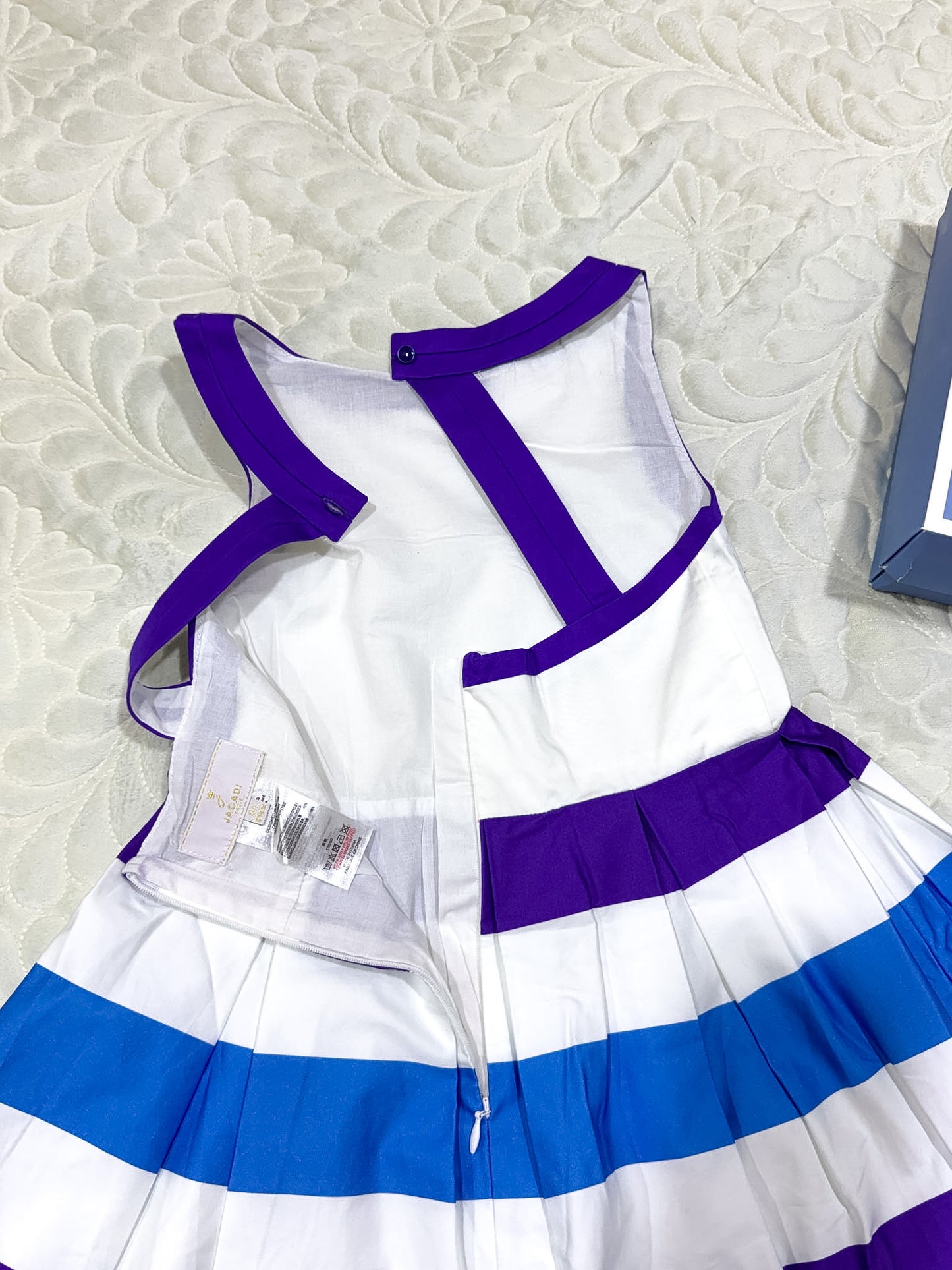 Jacadi Purple & Blue Striped Dress