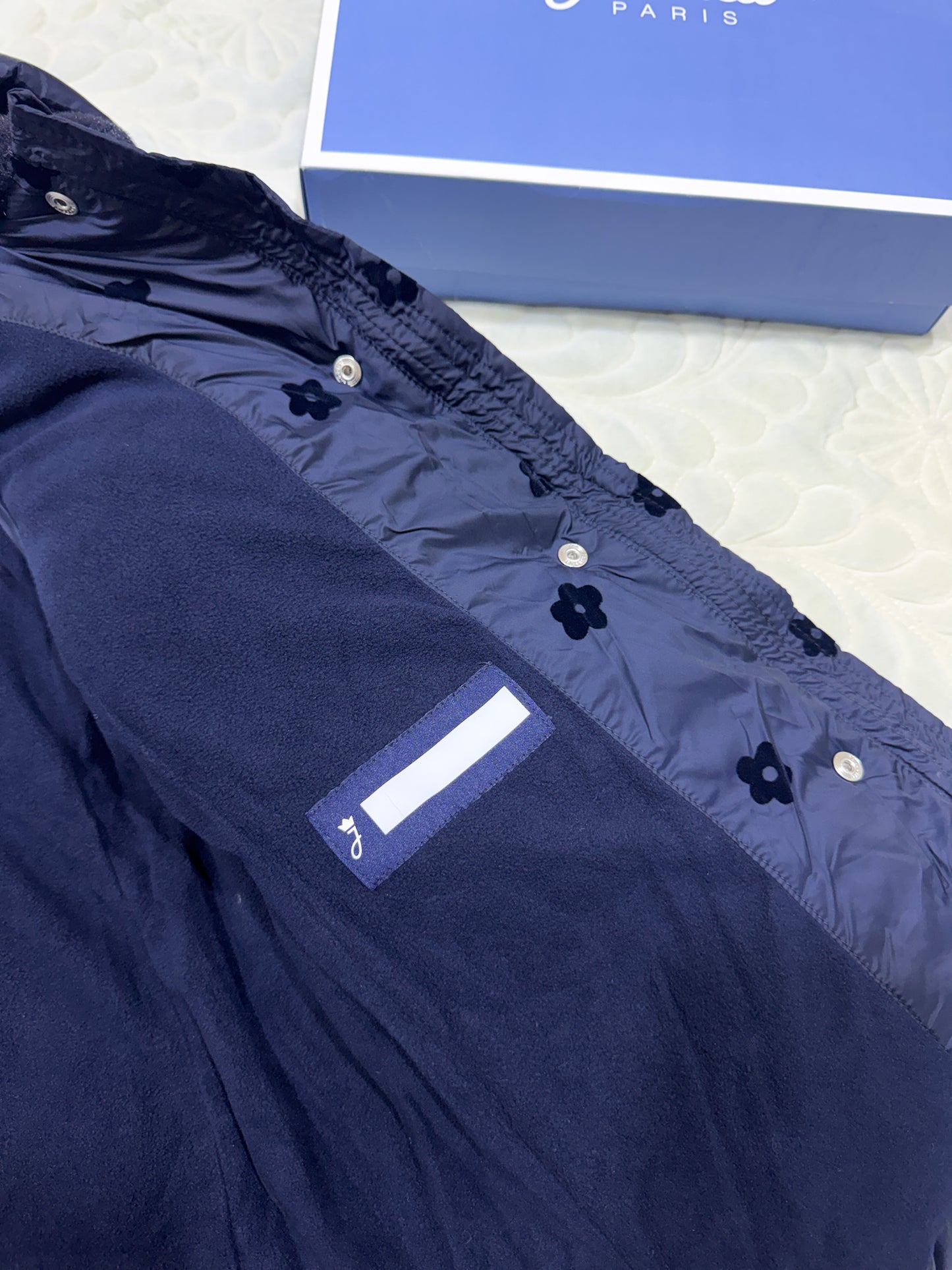 Jacadi Navy Floral Winter Puffer Jacket