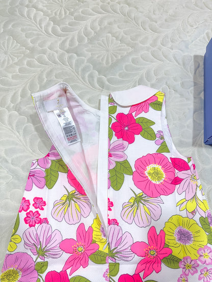 Jacadi Floral Peter Pan Collar Dress