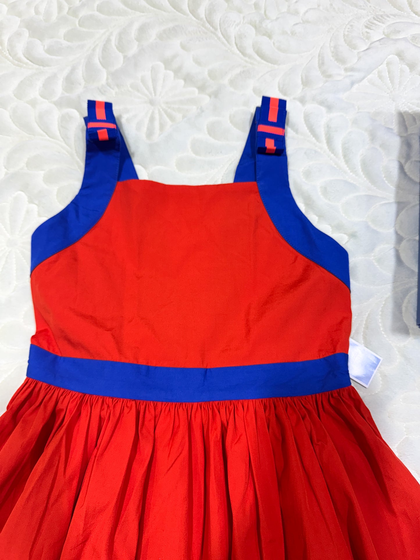 Robe sans manches Jacadi pour filles, orange-rouge et bleue