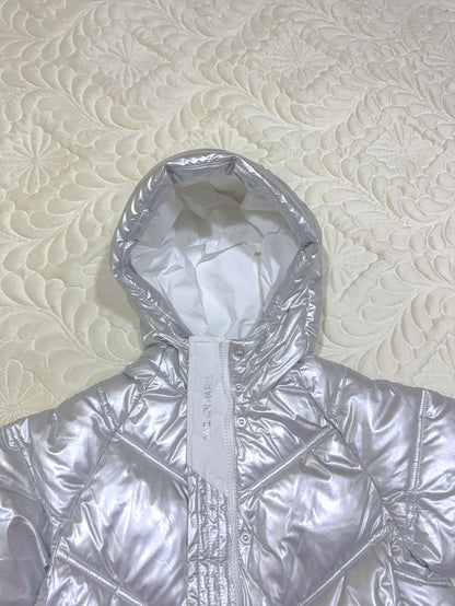 Jacadi Metallic Zilver Lange Dons Pufferjas