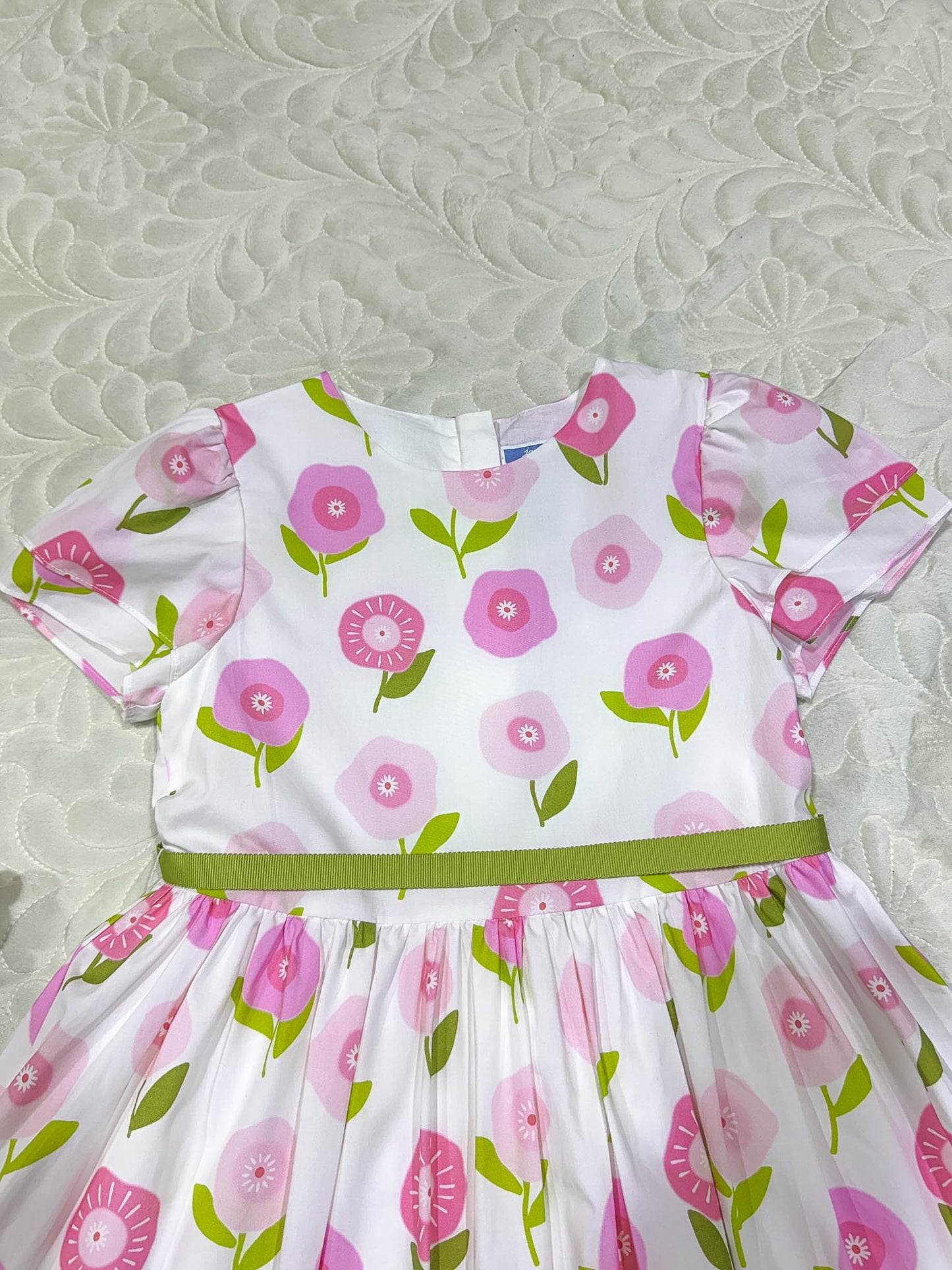 Jacadi Pink Floral Print Cotton Dress