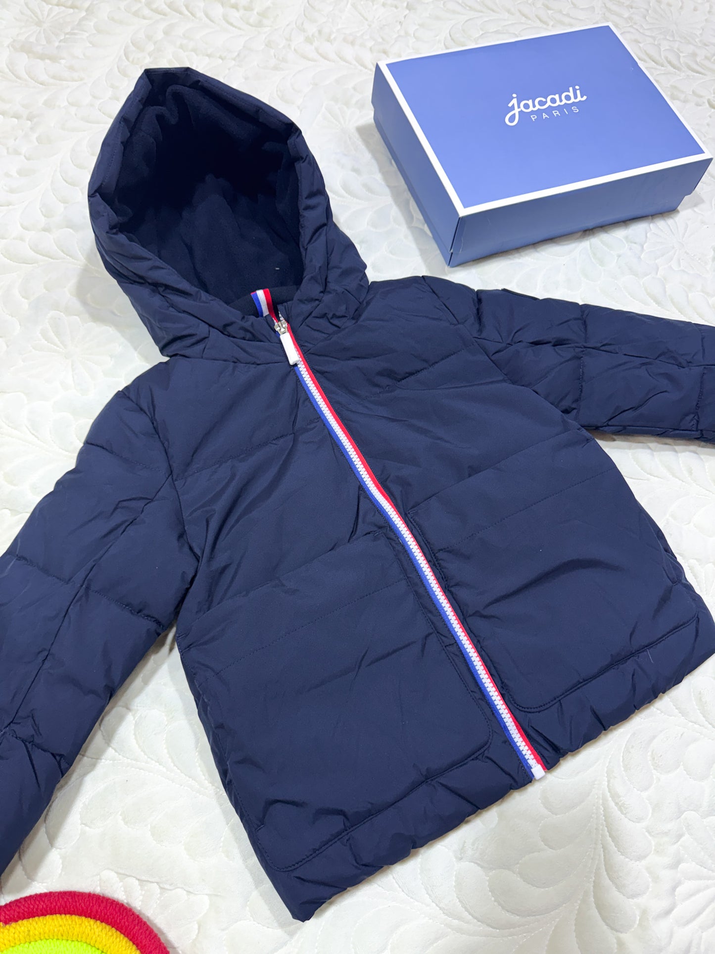 Doudoune tricolore bleu marine Jacadi