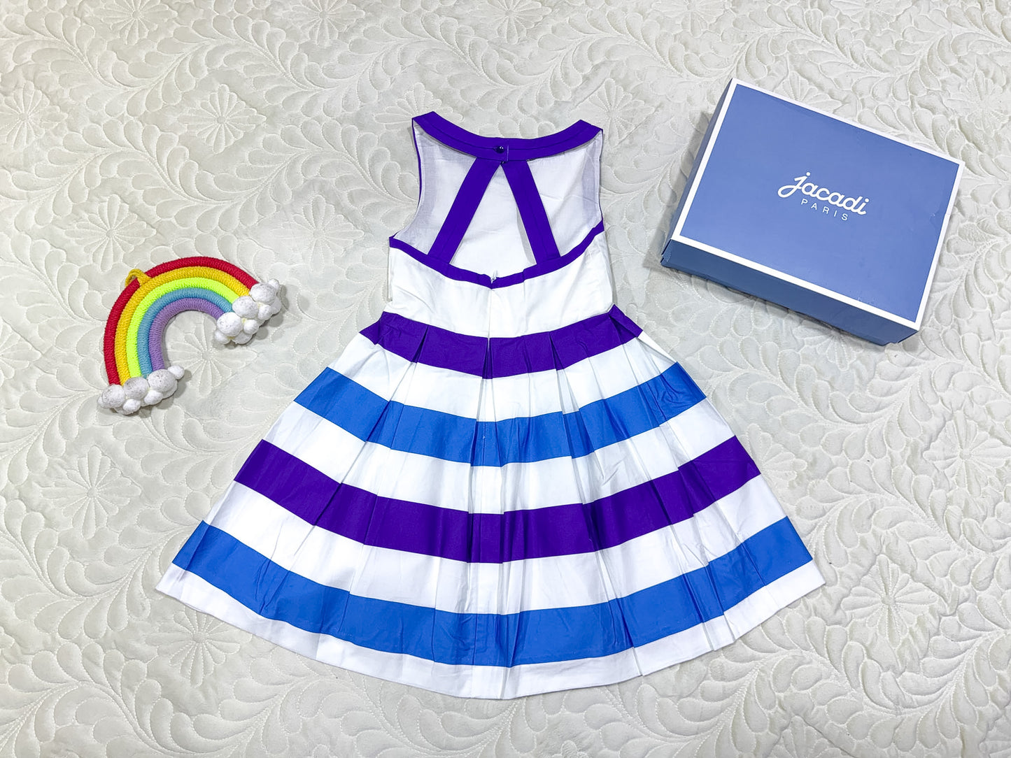 Jacadi Purple & Blue Striped Dress
